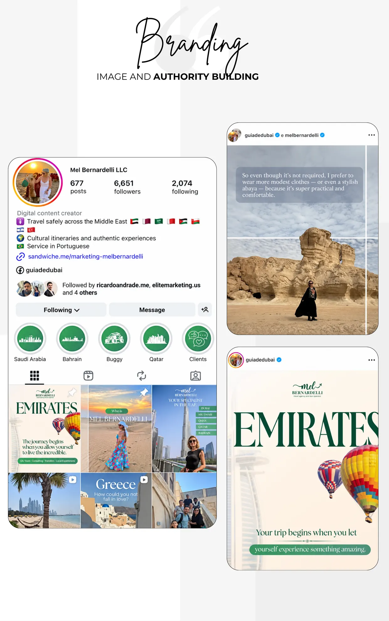 Elite Marketing branding case for a Middle East travel creator