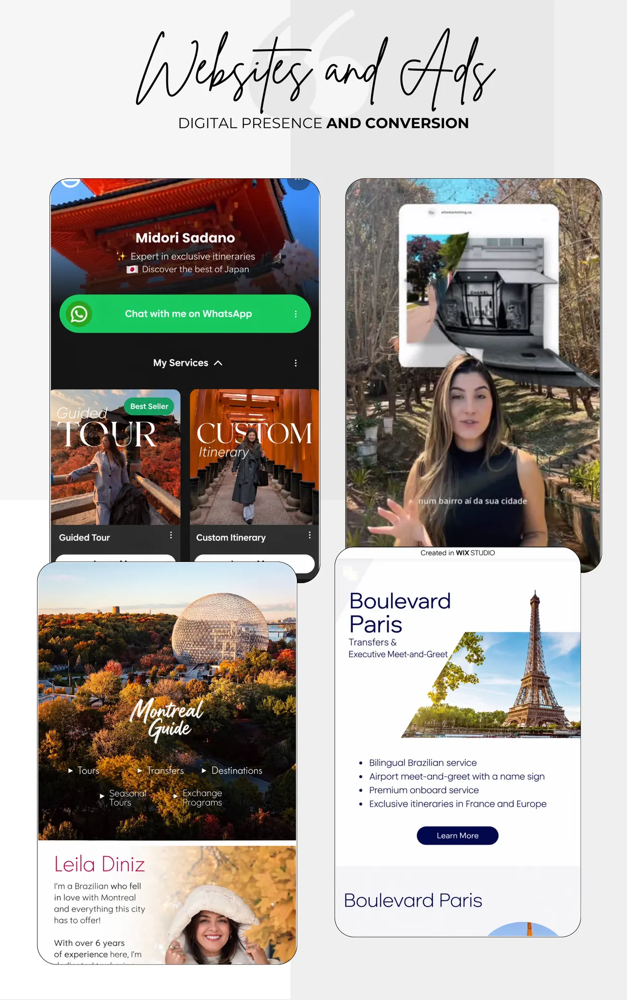 Elite Marketing websites and ads examples